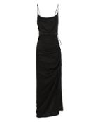 Veronica Beard Natasha Ruched Seam Midi Dress Black 2
