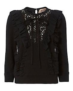 No. 21 Lace And Ruffle Sweatshirt