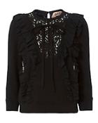 No. 21 Lace And Ruffle Sweatshirt