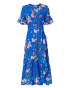 Tanya Taylor Blaire Falling Floral Dress Blue-drk 2