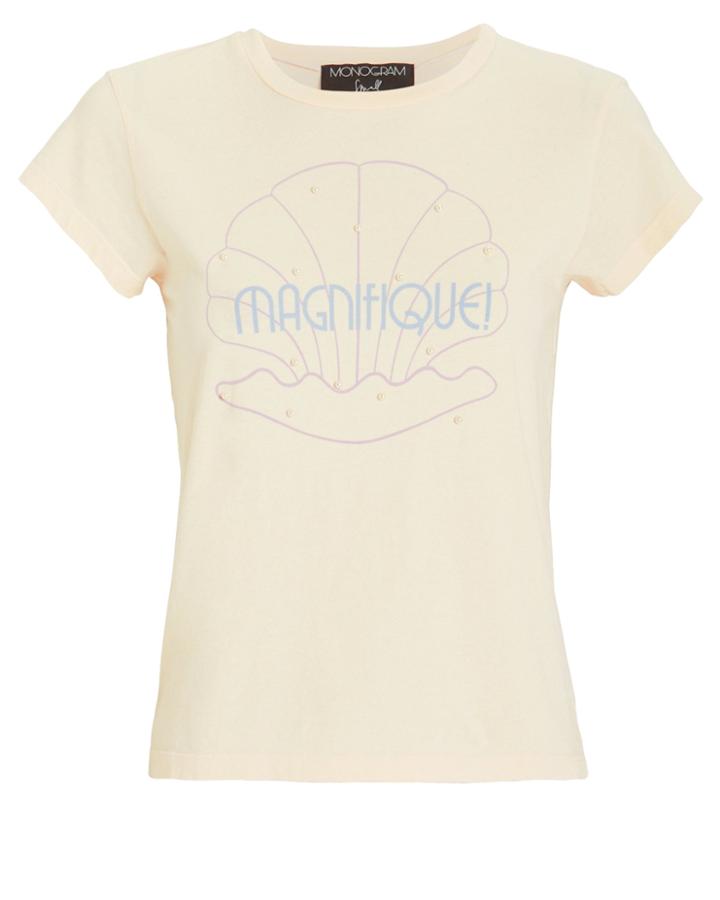 Monogram Seashell Magnifique Baby Tee Cream L