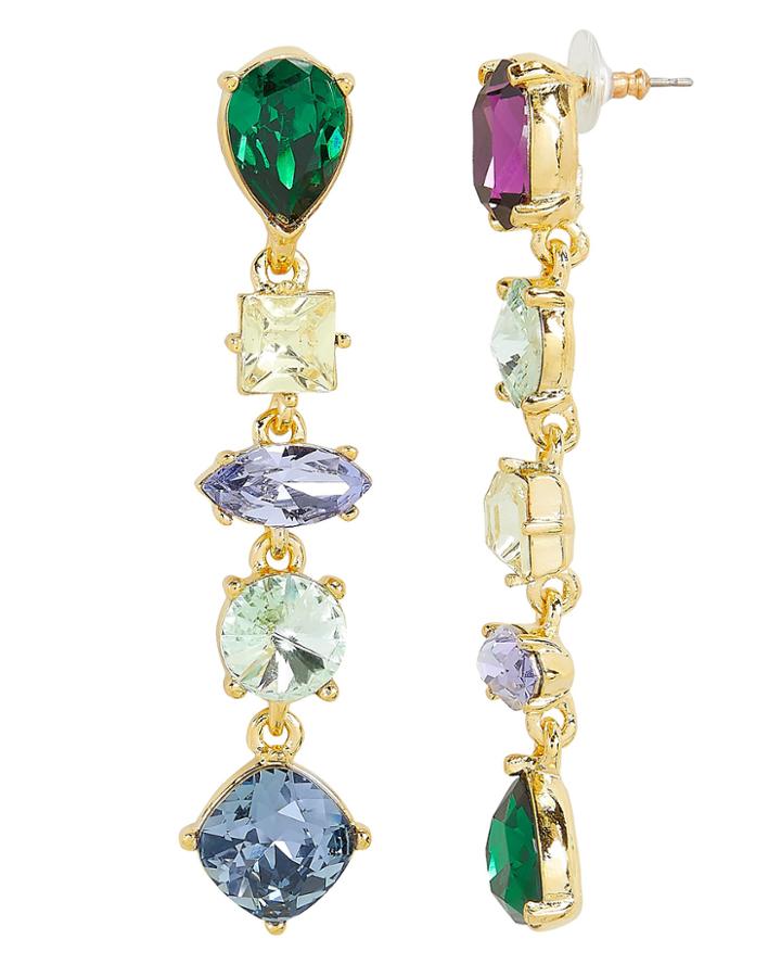Kenneth Jay Lane Mismatched Drop Earrings Gold 1size