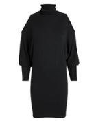 Enza Costa Cold Shoulder Dolman Sleeve Mini Dress Black P
