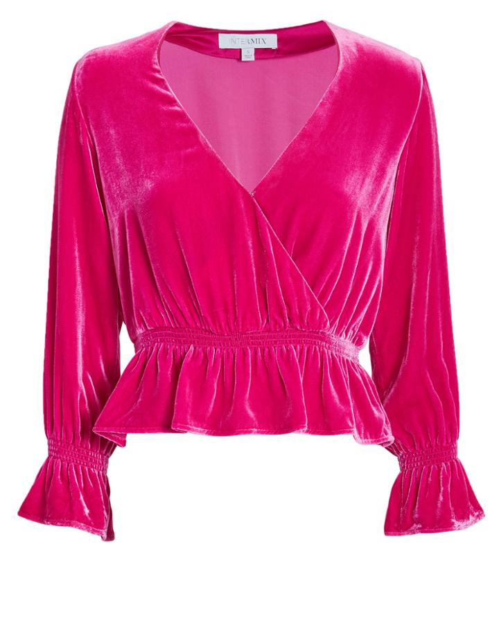 Exclusive For Intermix Intermix Dawn Velvet Top Pink P