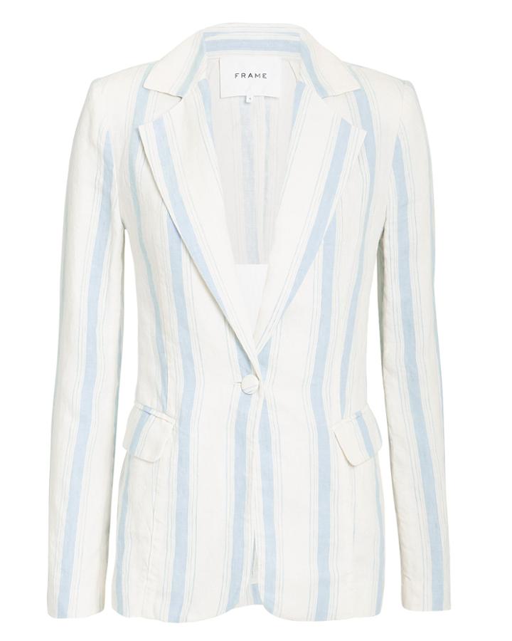 Frame Striped Blazer Ivory/light Blue Zero