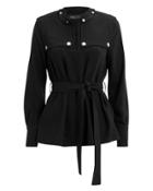 Proenza Schouler Belted Pebbled Crepe Top Black 4