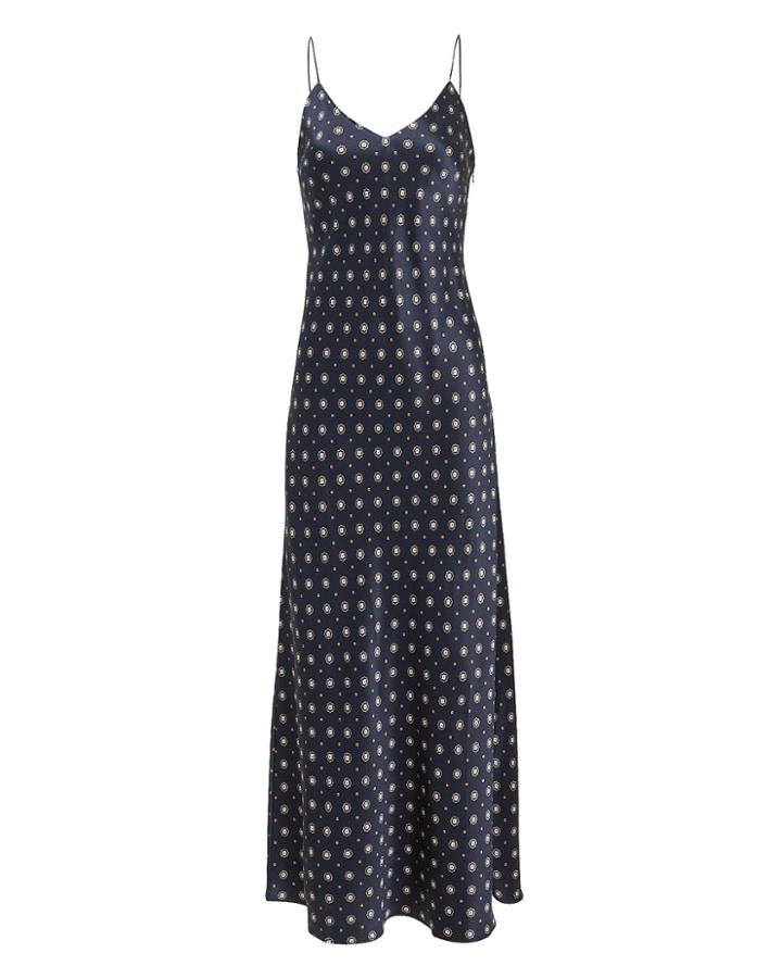 Anine Bing Rosemary Slip Navy Midi Dress Navy/print P