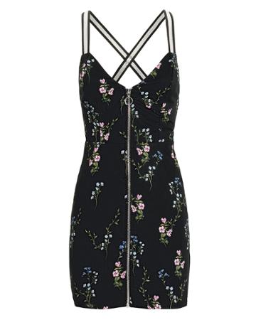 For Love & Lemons Luz Mini Dress Black/floral L
