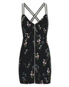 For Love & Lemons Luz Mini Dress Black/floral L