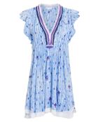 Poupette St Barths Poupette St Barth Sasha Lace-trimmed Mini Dress Blue/white S