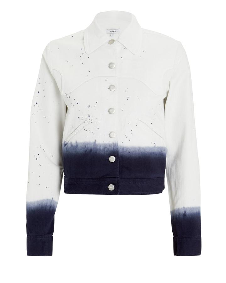 Miaou Lex Dip-dye Denim Jacket White/navy Denim L