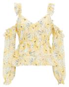 Exclusive For Intermix Intermix Grace Yellow Off Shoulder Top Yellow Zero