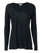L'agence Perfect Scoop Neck Black Long Sleeve Tee