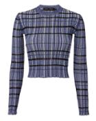 Proenza Schouler Blue Grid Crop Top Blue-med P