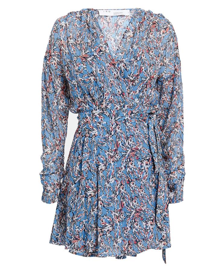 Iro Bustle Mini Dress Blue/abstract Print 38