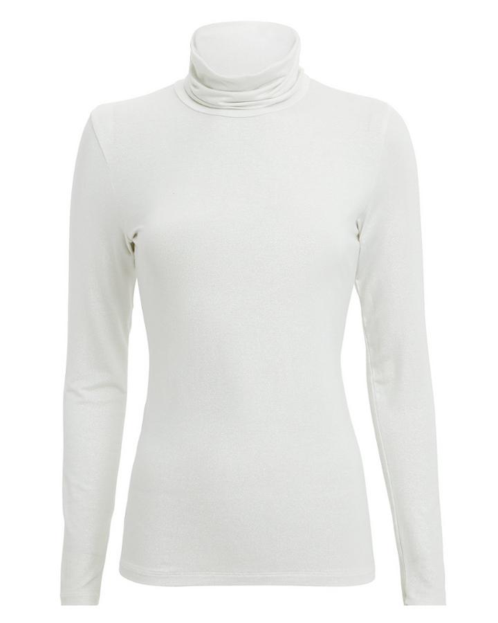 Majestic Filatures Metallic Silver Turtleneck Silver 1