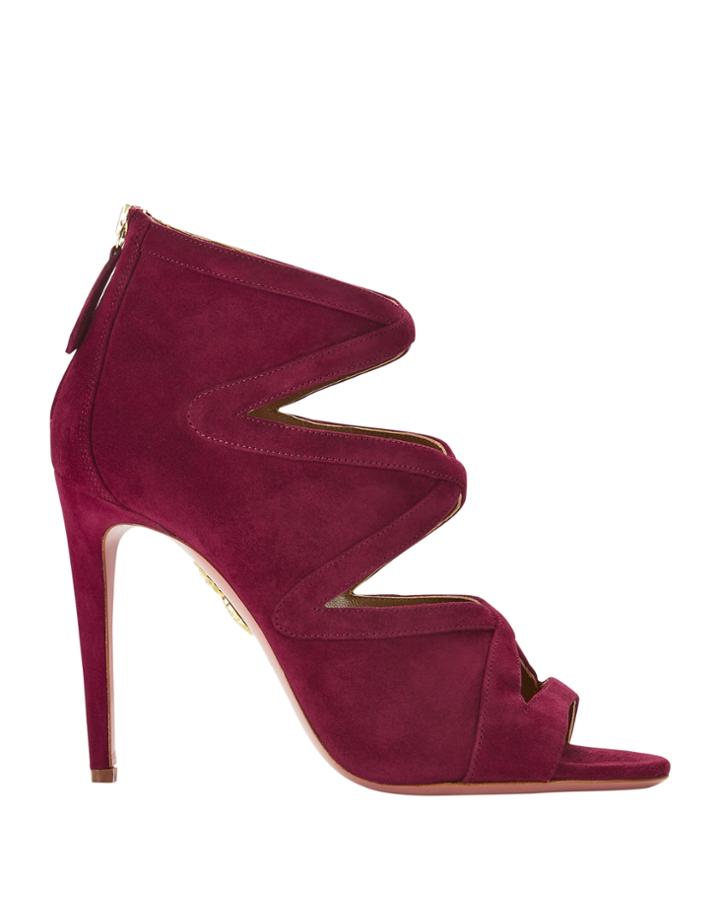 Aquazzura Pink Cutout Velvet Booties