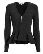 Jonathan Simkhai Jacquard Peplum Jacket Black M
