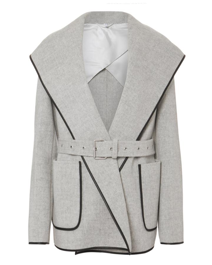 Helmut Lang Double Face Wool Hooded Coat Grey-lt S