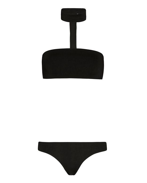 Onia Choker Bandeau Bikini: Black- Final Sale