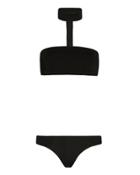 Onia Choker Bandeau Bikini: Black- Final Sale