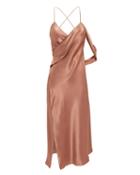 Michelle Mason Strappy Midi Dress Nude Zero