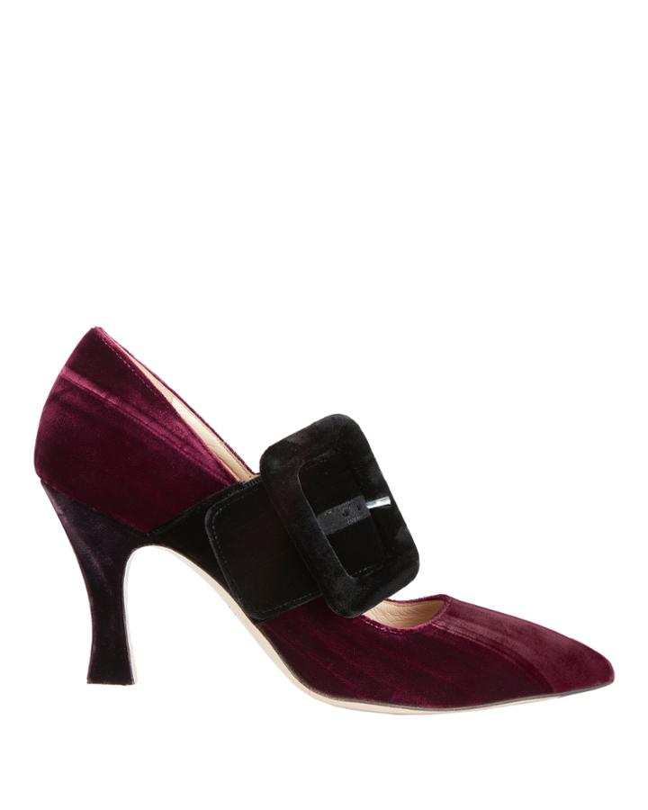 Attico Elsa Crushed Velvet Pumps