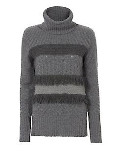 Christopher Fischer Fringe Trim Turtleneck