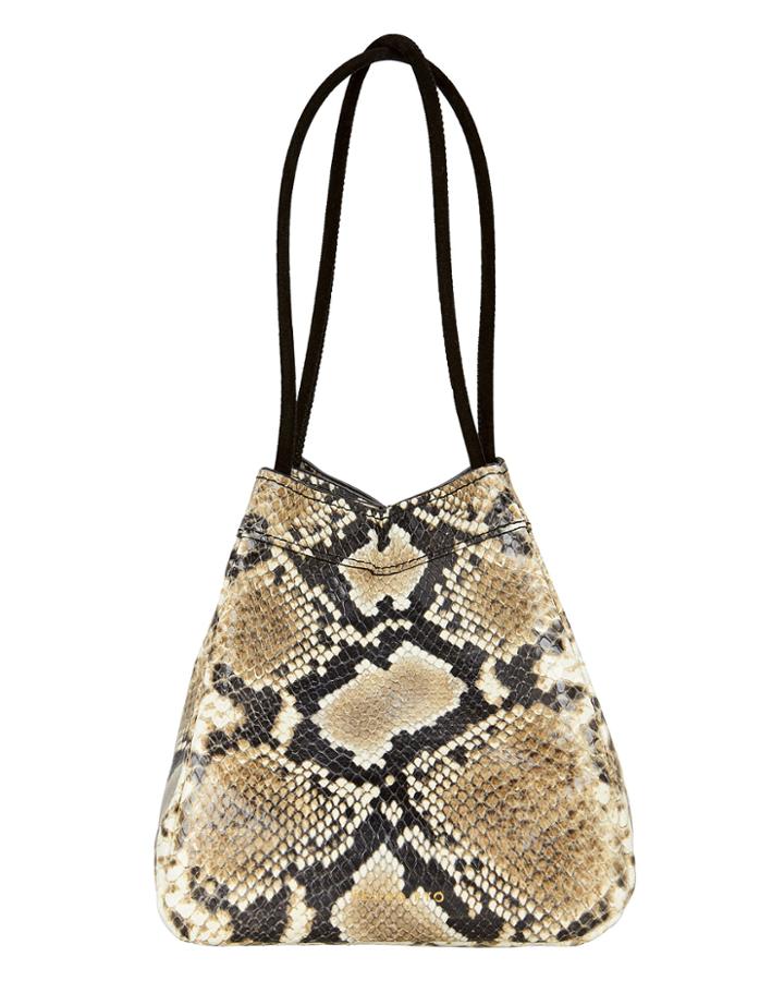 Rejina Pyo Rita Triangle Snake-embossed Bag Brown 1size