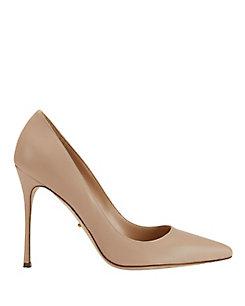 Sergio Rossi Godiva Nude Leather Pointy Toe Pumps