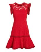 Alexis Lace Mini Dress Red P