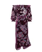 Saloni London Saloni Grace Off Shoulder Floral Dress Dark Floral 8