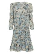 Veronica Beard Maggie Silk Floral Wrap Dress Green/blue Floral Zero
