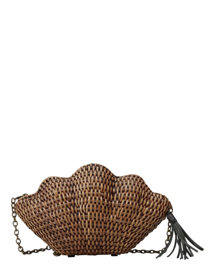 Kayu Jane Straw Shell Clutch Tan/wicker 1size