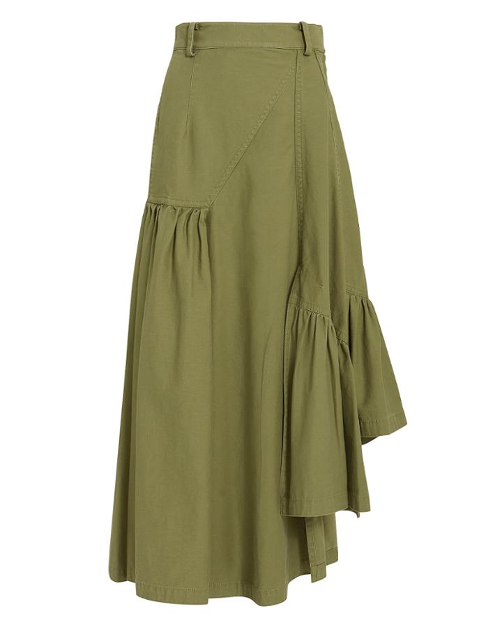 3.1 Phillip Lim Utility Layered Maxi Skirt Olive/army Zero