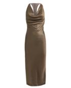 Cushnie Cowl Neck Pencil Dress Brown 4