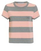Alexanderwang.t Wash & Go Striped Jersey Tee Pink/grey Stripe S