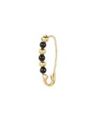 Loren Stewart Friendship Safety Pin Single Earring Black/gold 1size