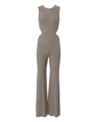 Enza Costa Ribbed Knit Grey Jumpsuit Grey L