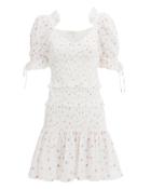 Love Shack Fancy Loveshackfancy Tina Ruffle Mini Dress White/pink Floral P