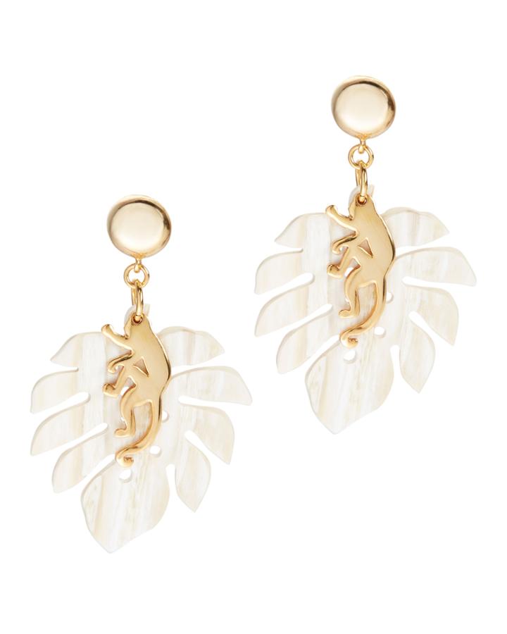 Oscar Jewelry Oscar De La Renta Small Jungle Horn Earrings Beige/khaki 1size