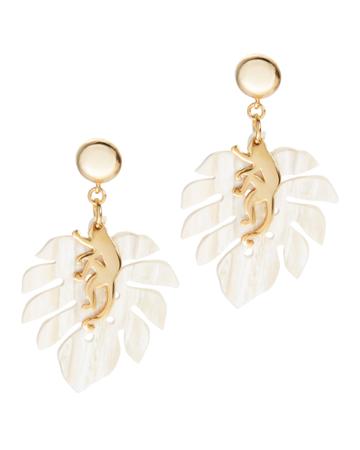 Oscar Jewelry Oscar De La Renta Small Jungle Horn Earrings Beige/khaki 1size