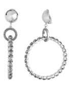 Alberta Ferretti Crystal Hoop Earrings Silver 1size
