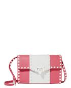 Valentino Garavani Rockstud Striped Medium Shoulder Bag Blush 1size