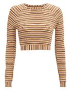 Ellejay Sunny Striped Knit Sweater Rust/marigold/white P