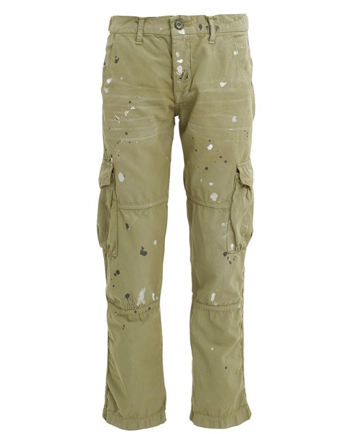 Nsf Basquiat Paint Splatter Cargo Pants Olive 25