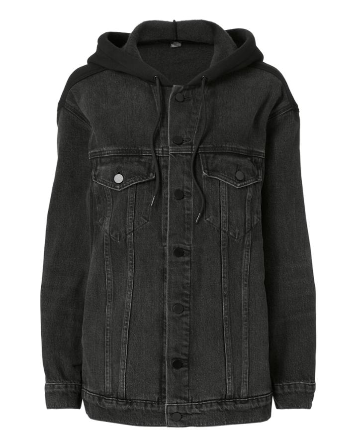 Alexander Wang Denim Alexander Wang Daze Mixed Media Denim Jacket Grey S