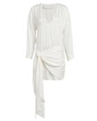 Michelle Mason Silk Shadow Draped Mini Dress Ivory Zero