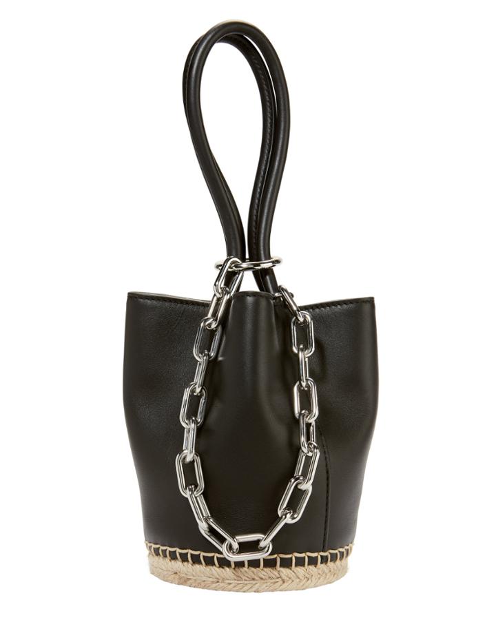 Alexander Wang Roxy Small Espadrille Bucket Bag Black 1size