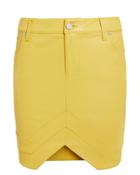 Rta Tempest Leather Mini Skirt Electric Yellow Zero